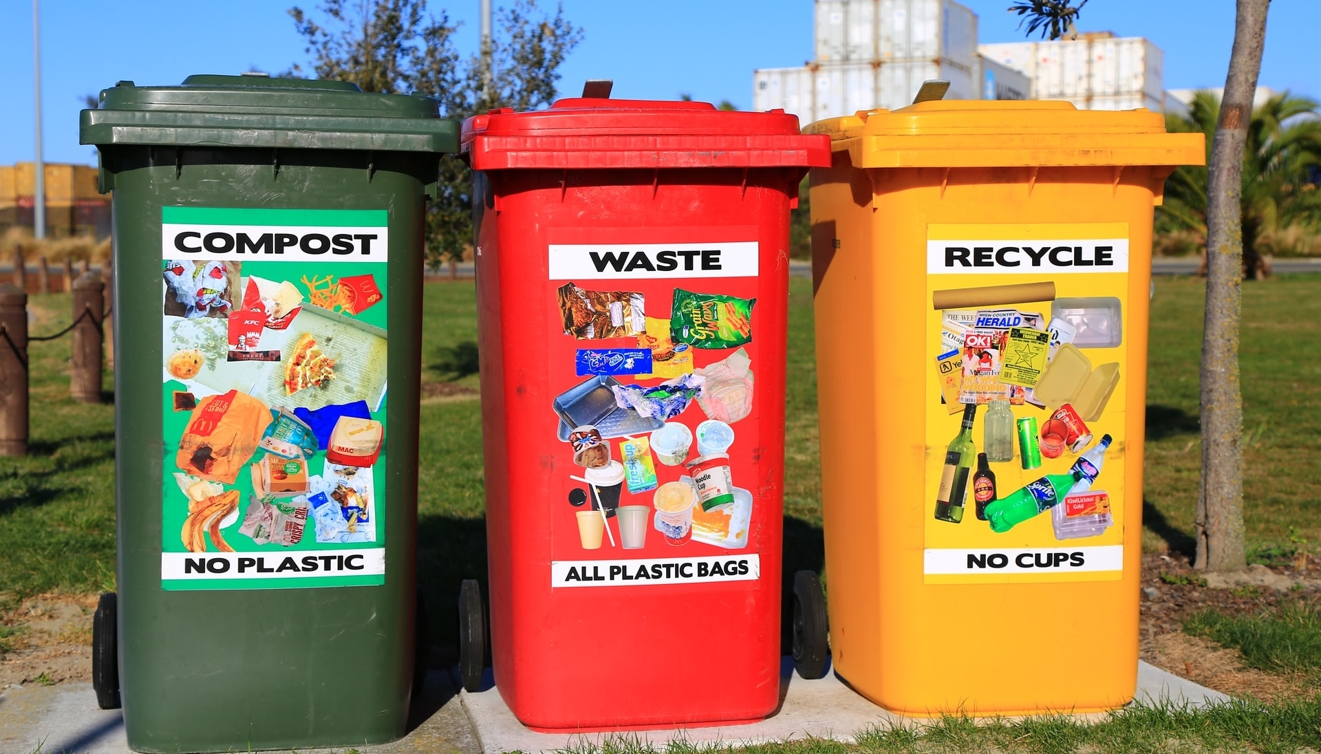 Clean wheelie bin after washing